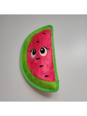 Found Plush Watermelon Slice Toy with Cute Face